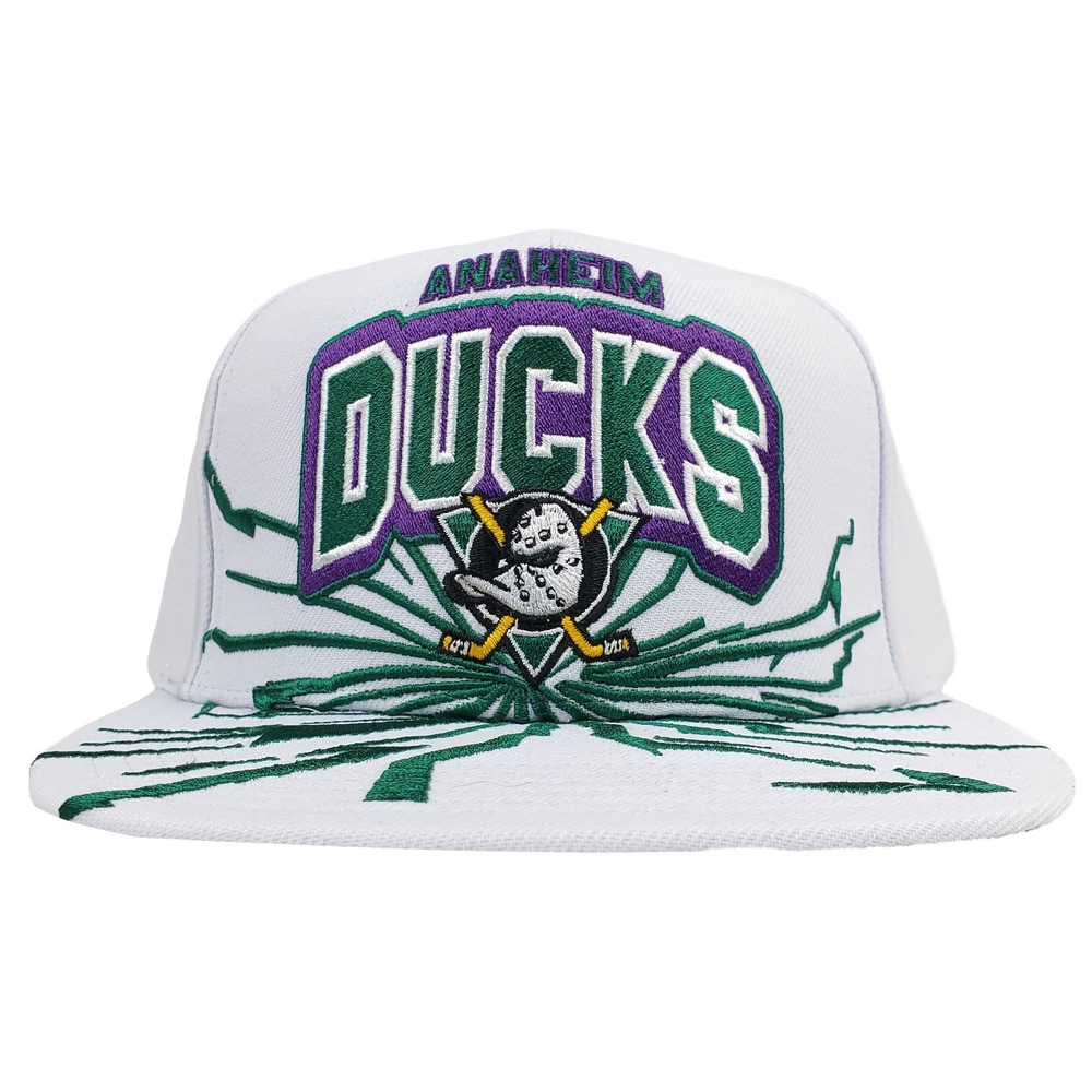 Anaheim Ducks Mitchell & Ness NHL Snapback Hat Cap Earthquake Embroidery Art NWT